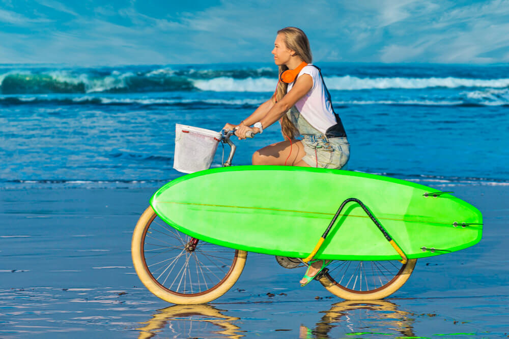 Porte surf longboard vélo